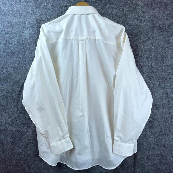 Cotton Bill Blass Wright Group Wrinkle Free Shirt Mens XL White Logo Button Down - Picture 2 of 9